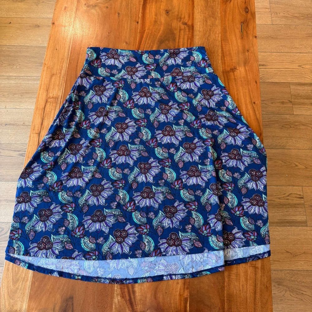 Lularoe Womens Purple Floral Circle Skirt Size 3x